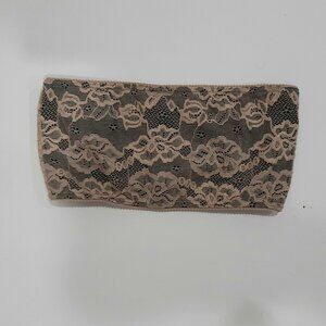 Nude and black lace feminine coquette bandeau bra